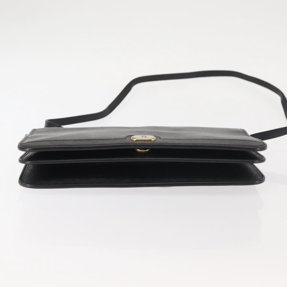 Christian Dior Vintage Leather Black Leather Shoulder Bag Bag (Pre-Owned)