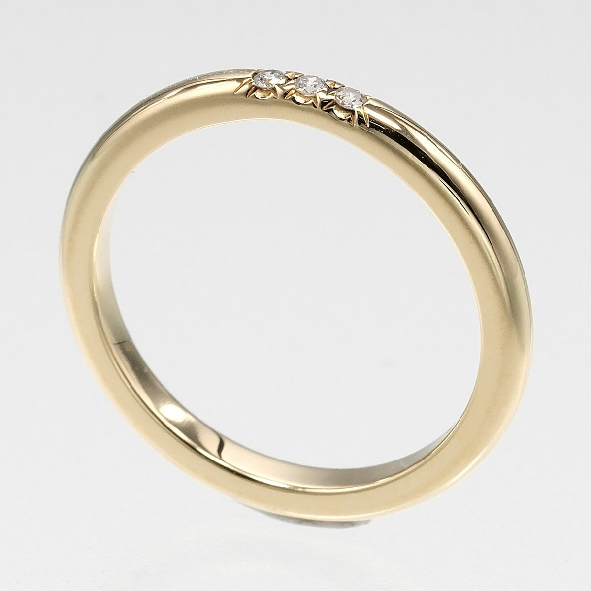 Tiffany & Co. Classic Wedding Band 3 Diamonds 18K Yellow Gold Gold Yellow_Gold Ring Jewelry (Pre-Owned)