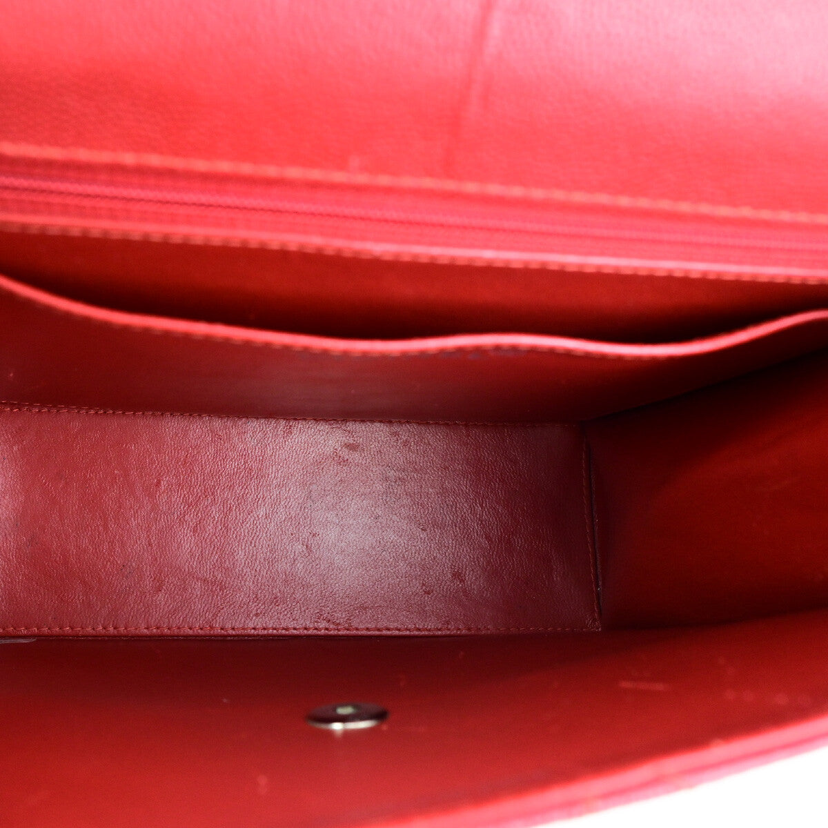 Chanel Vintage Cc Flap Top Handle Calfskin Leather Red Calfskin Bag (Pre-Owned)