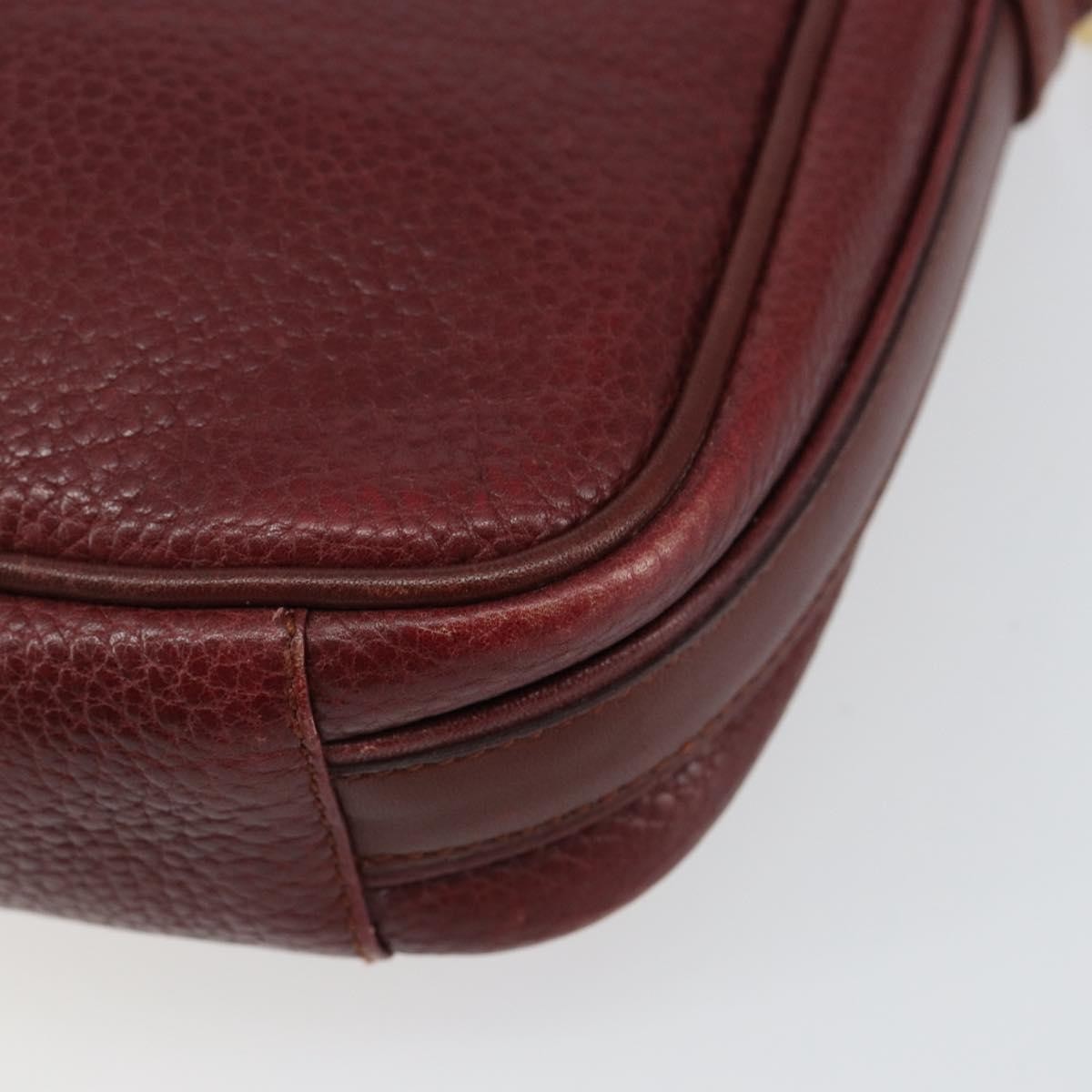 Cartier Tasseled Must De Cartier Leather Burgundy Leather Shoulder Bag Bag (Pre-Owned)