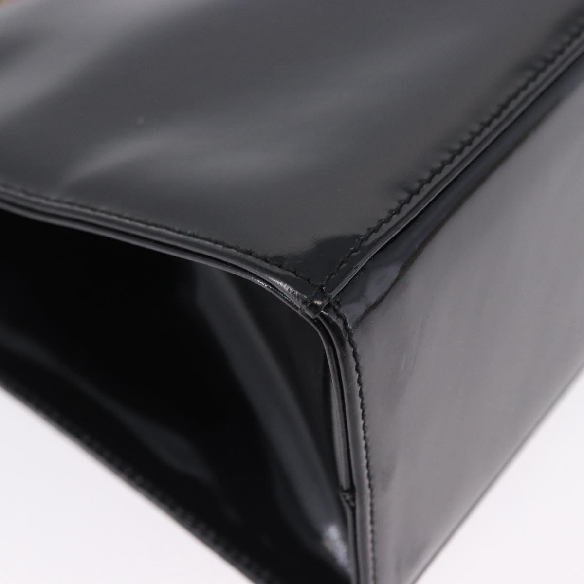 Salvatore Ferragamo Vintage Gancini Chain Patent Leather Black Patent_Leather Shoulder Bag Bag (Pre-Owned)