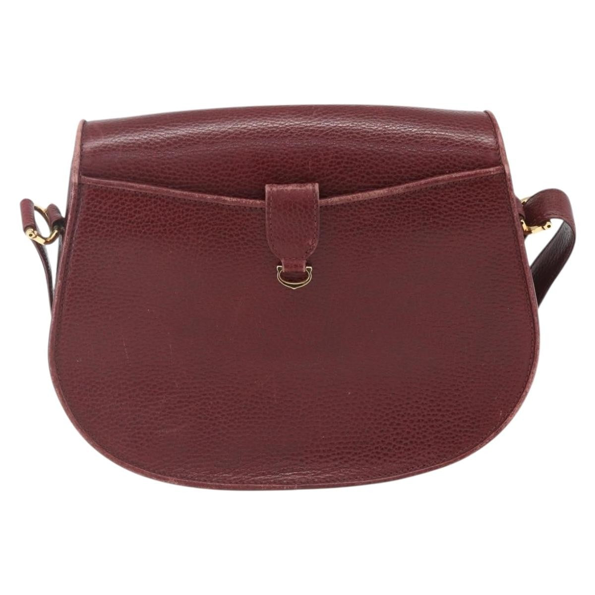 Cartier Must De Cartier Leather Burgundy Leather Shoulder Bag Bag (Pre-Owned)