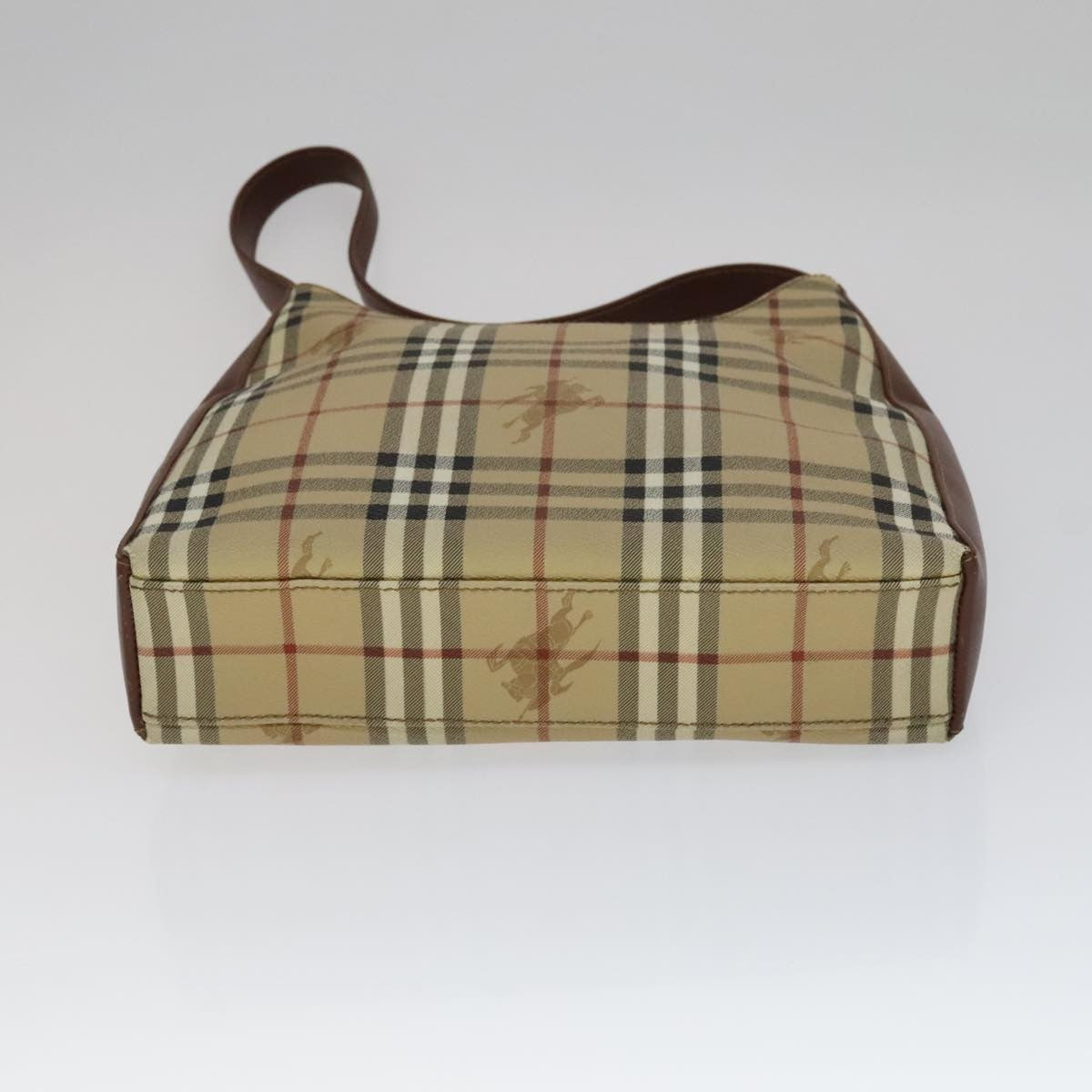 Burberry Shoulder Haymarket Coated Canvas Beige Pvc Bag (Pre-Owned)
