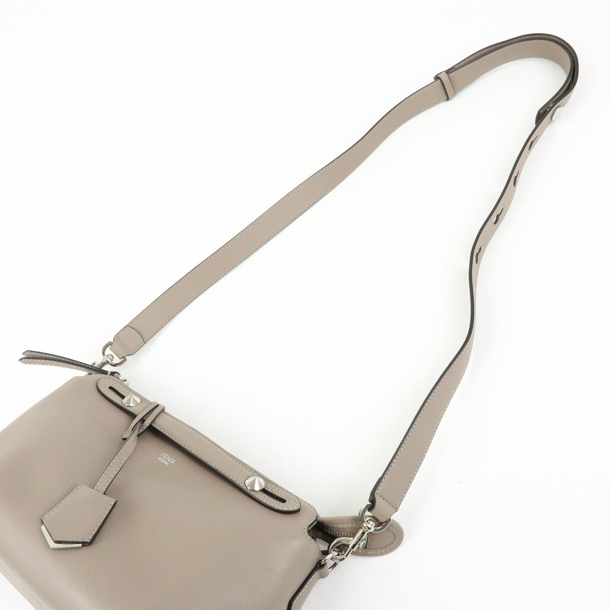 Fendi By The Way Satchel Leather Beige Leather Handbag (Pre-Owned)