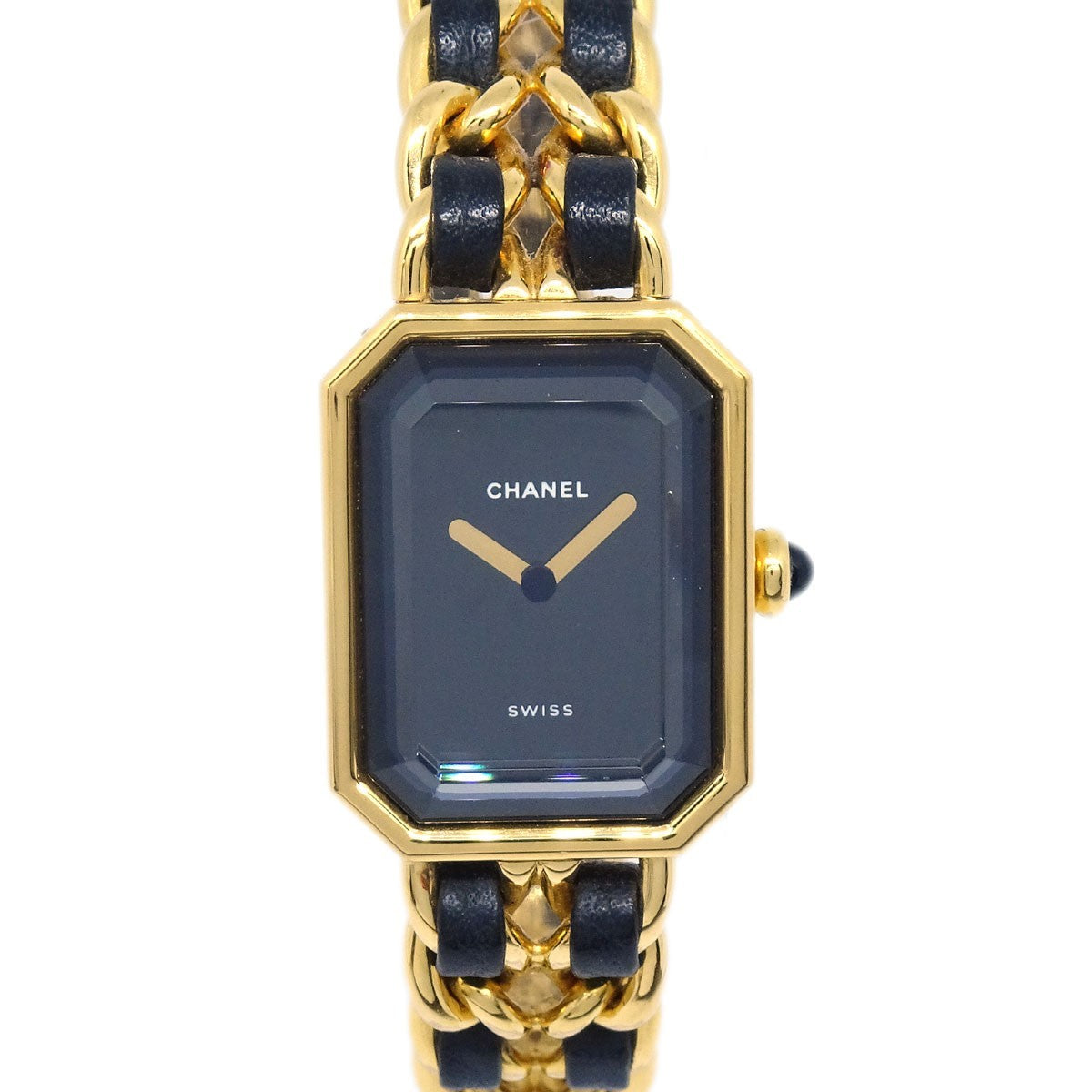 Chanel Premiere Rock Quartz Plated Metal And Leather Watch (Pre-Owned)