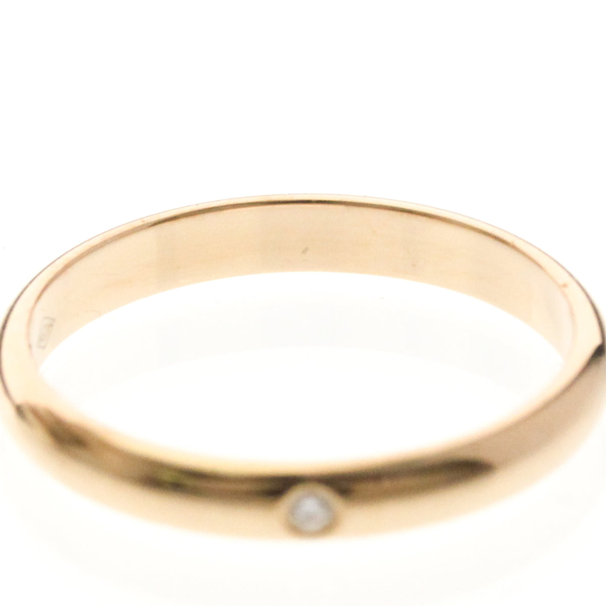 Cartier 1895 Wedding Band 18K Rose Gold With Diamond Gold Pink_Gold Ring Jewelry (Pre-Owned)