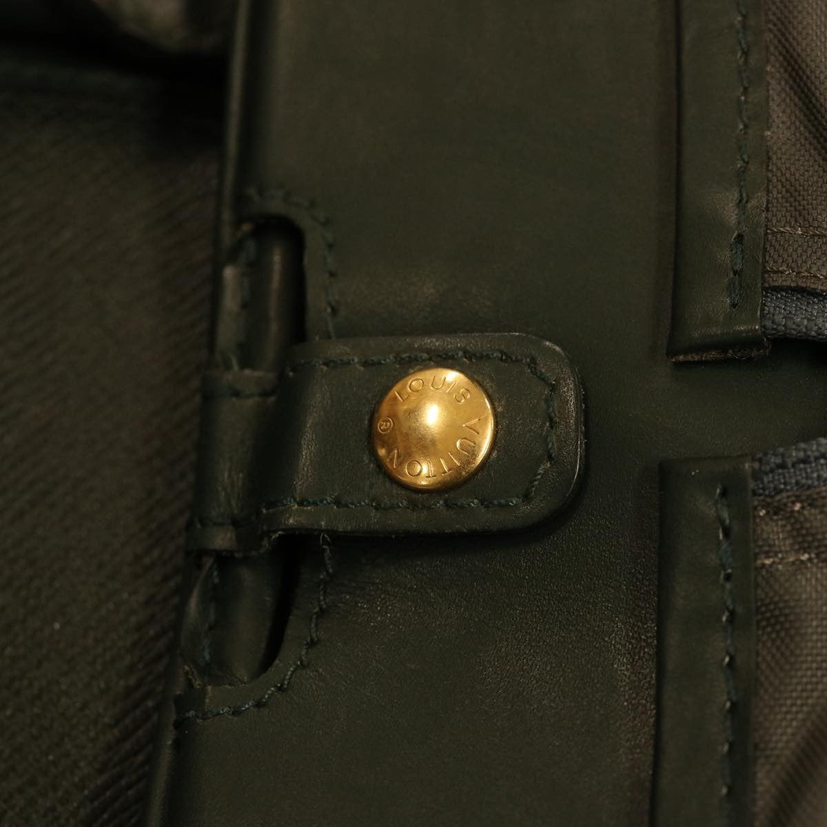 Louis Vuitton Vintage Garment Cover Monogram Canvas Green Leather Travel Bag Bag (Pre-Owned)