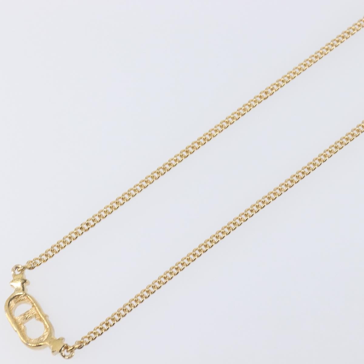 Christian Dior Clair D Lune Pendant Metal With Crystals Gold Metal Necklace Jewelry (Pre-Owned)