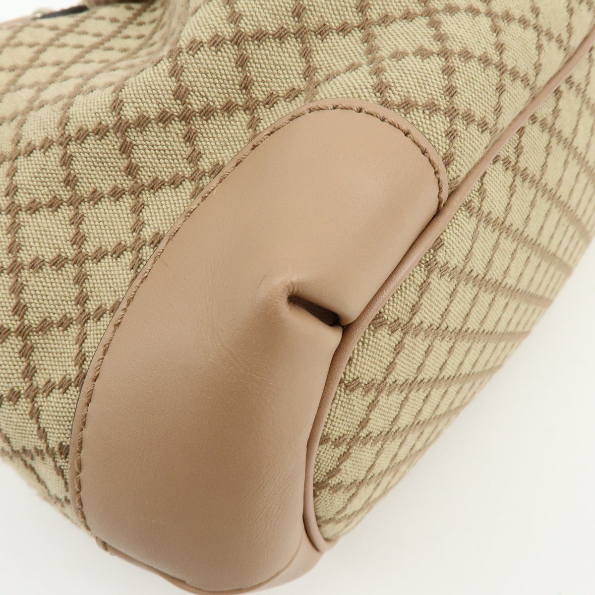 Gucci Sukey Diamante Canvas With Leather Beige Canvas Tote Bag Bag (Pre-Owned)