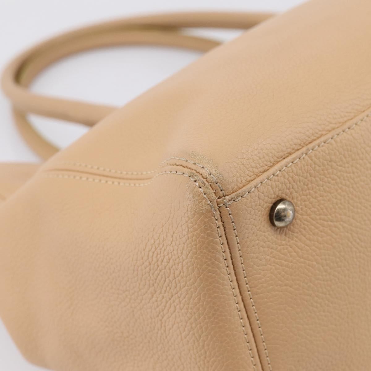 Chanel North South Cerf Executive Leather Beige Leather Tote Bag Bag (Pre-Owned)