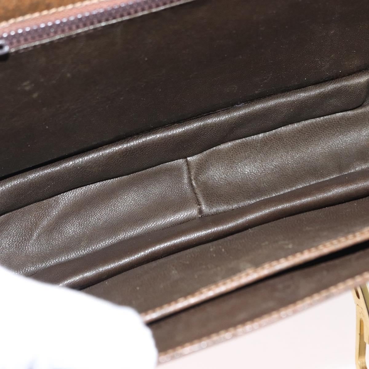 Gucci Vintage Flap Leather Brown Leather Shoulder Bag Bag (Pre-Owned)