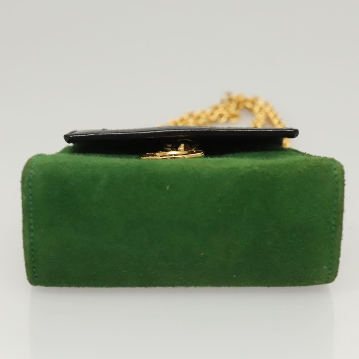 Celine Circle Logo Suede Green Suede Clutche & Pouche Bag (Pre-Owned)