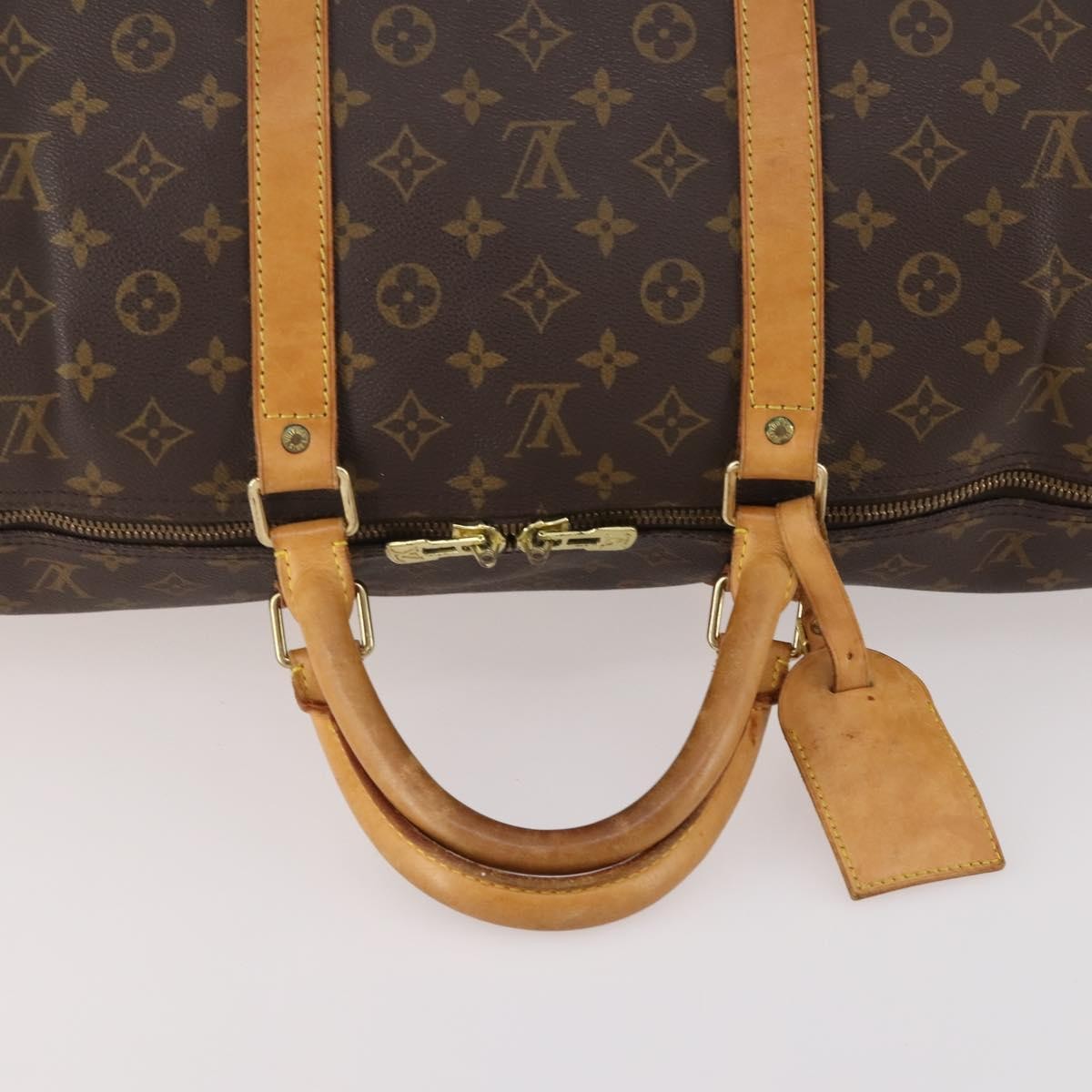 Louis Vuitton Keepall Bandouliere Monogram Canvas Brown Canvas Travel Bag Bag (Pre-Owned)