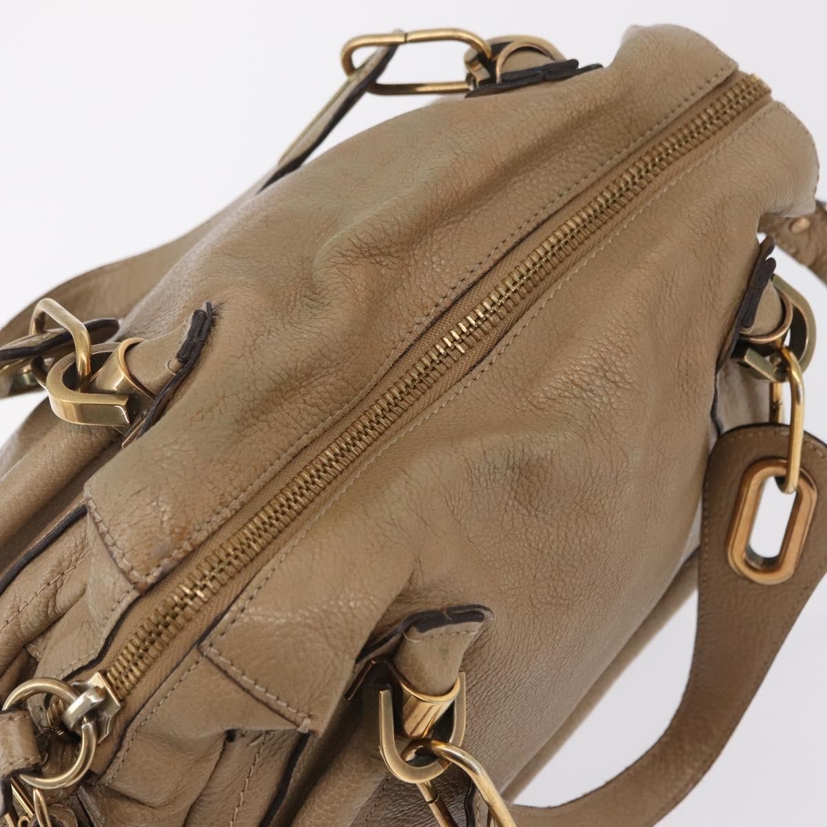 Chloe Paraty Top Handle Leather Beige Leather Handbag (Pre-Owned)