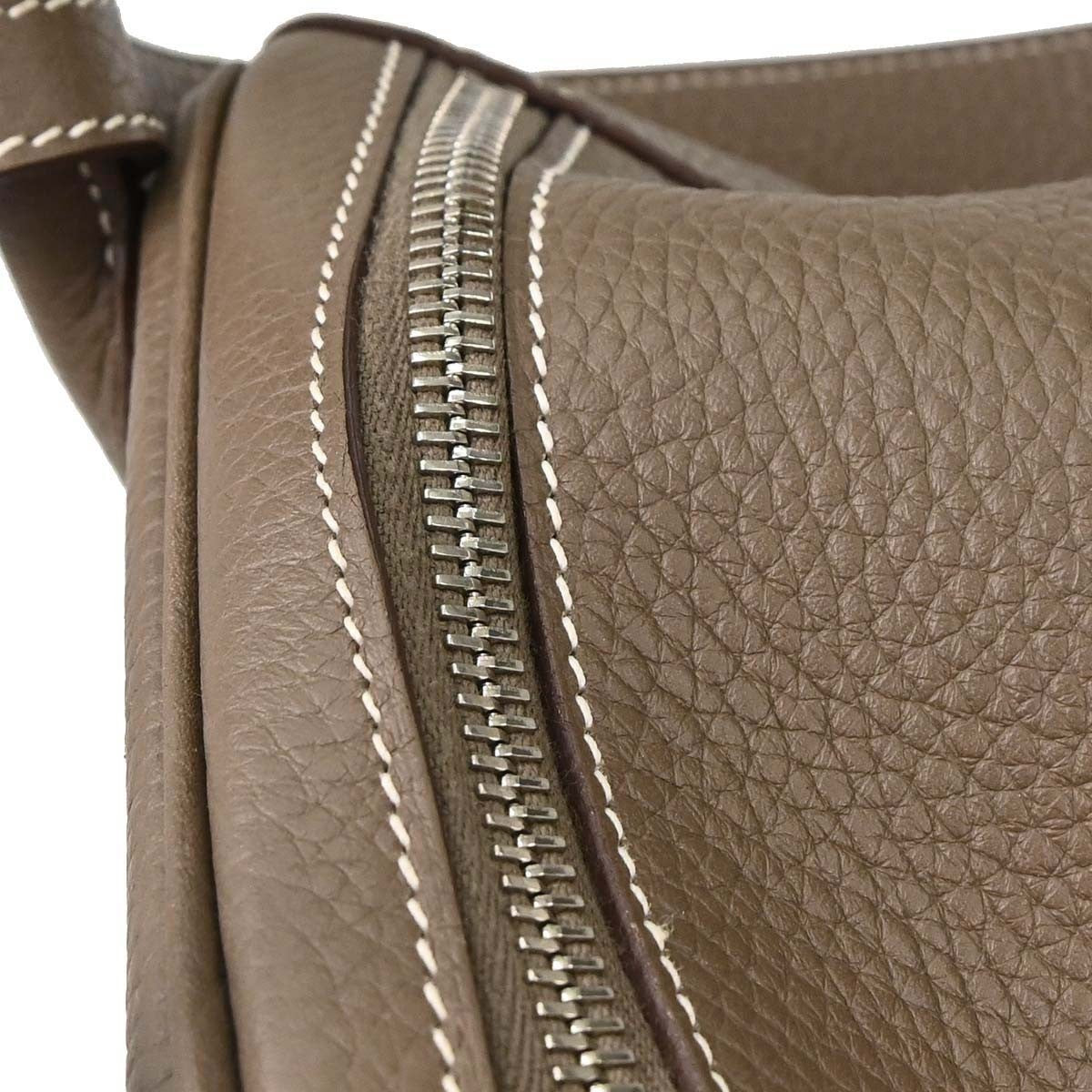 Hermes Lindy Clémence Gray Leather Shoulder Bag Bag (Pre-Owned)
