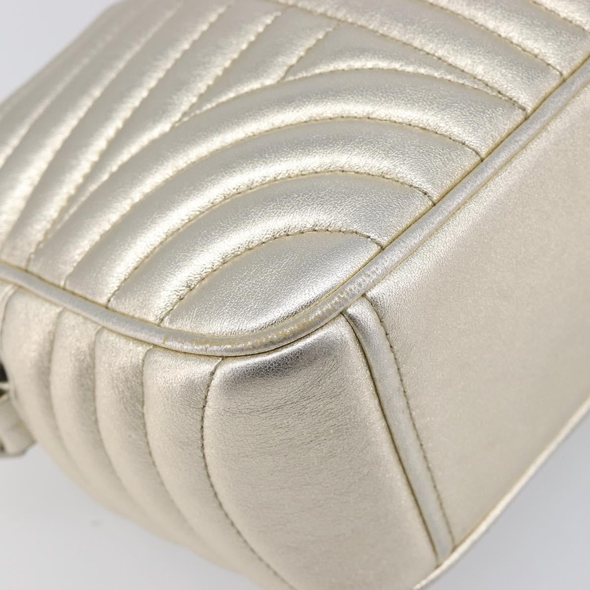 Prada Camera Diagramme Quilted Leather Metallic Leather Shoulder Bag Bag (Pre-Owned)