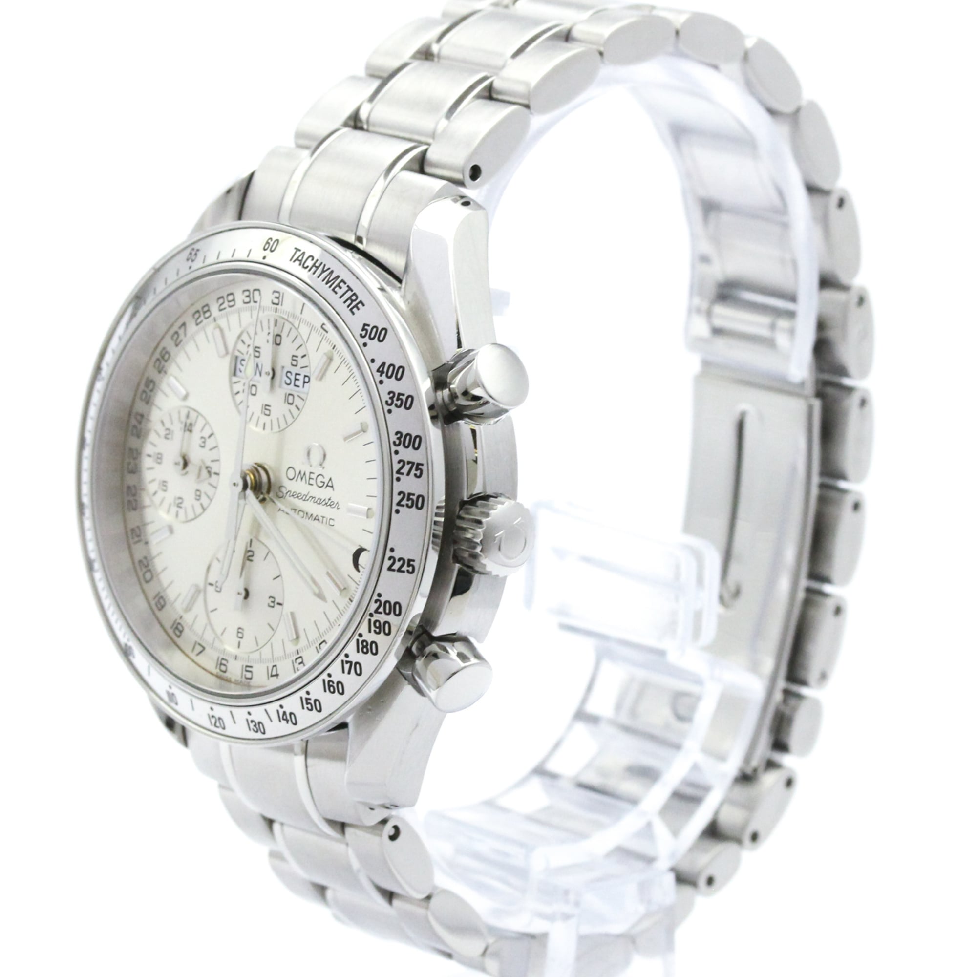 Omega Speedmaster Day-Date Chronograph Automatic Stainless Steel Watch (Pre-Owned)