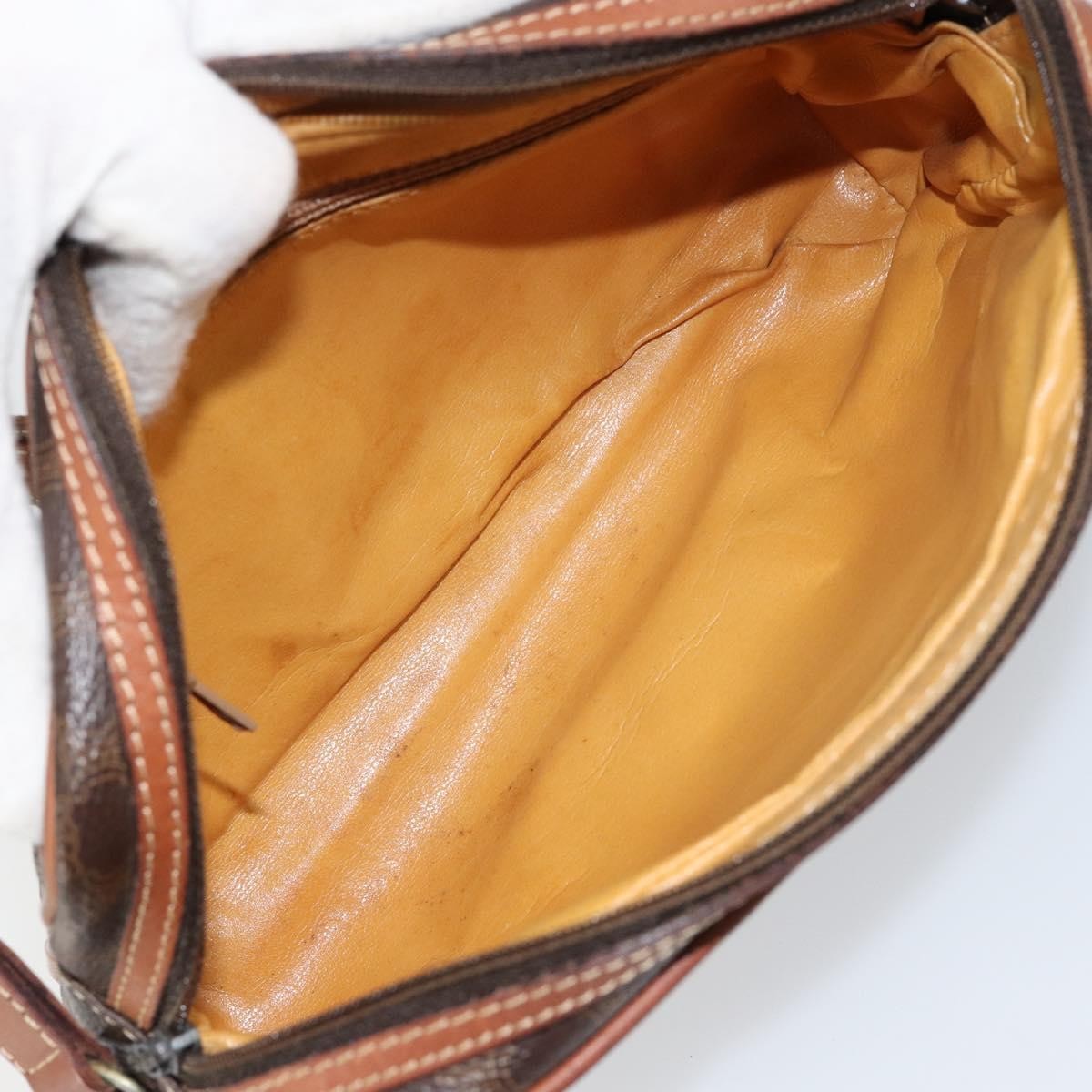 Celine Vintage Macadam Canvas And Leather Brown Canvas Shoulder Bag Bag (Pre-Owned)