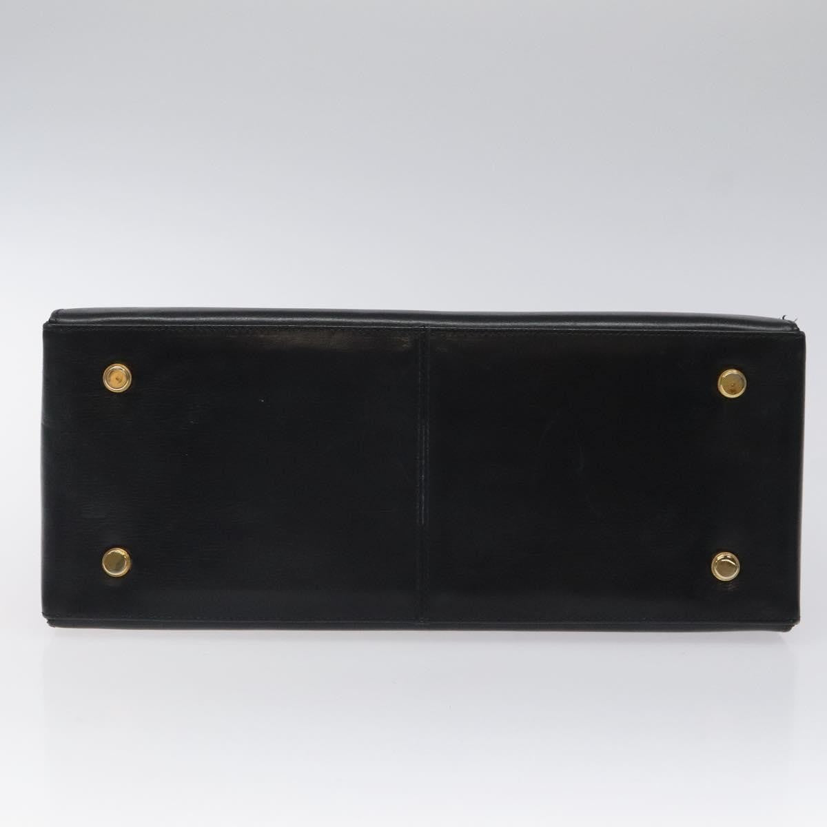 Salvatore Ferragamo Convertible Top Handle Leather Black Leather Handbag (Pre-Owned)