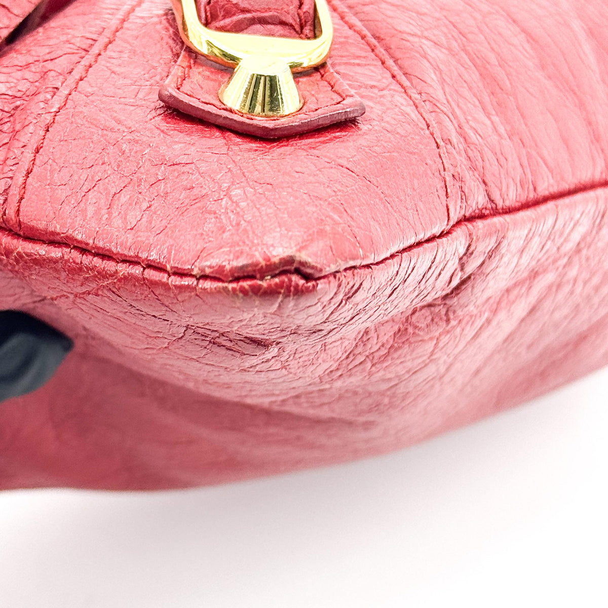 Balenciaga Classic Studs Envelope Strap Clutch Leather Red Leather Clutche & Pouche Bag (Pre-Owned)