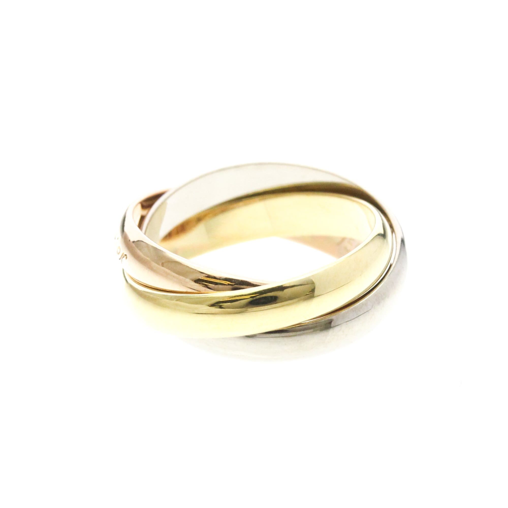 Cartier Trinity 18K Tricolor Gold Gold Gold Ring Jewelry (Pre-Owned)