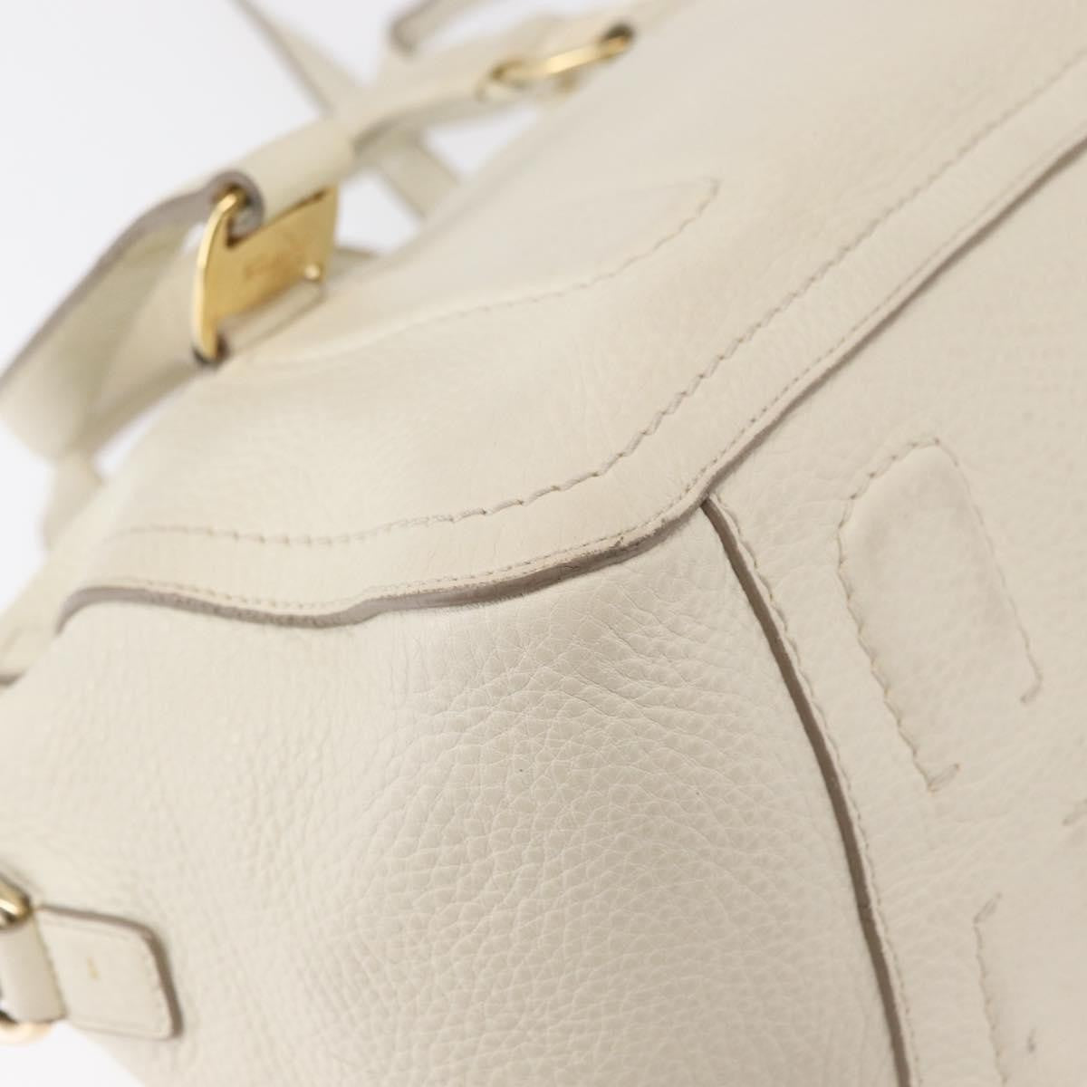 Salvatore Ferragamo Vala Leather White Leather Handbag (Pre-Owned)