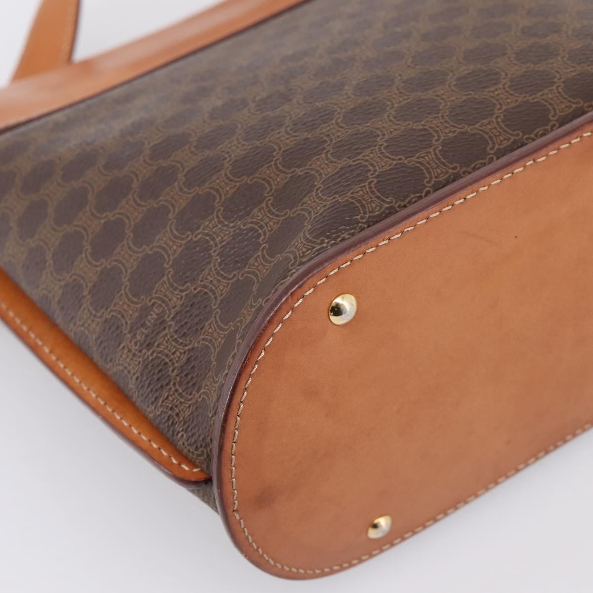 Celine Macadam Leather Brown Canvas Shoulder Bag Bag (Pre-Owned)