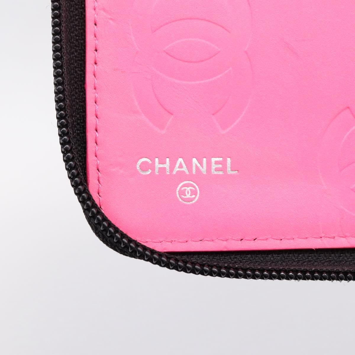 Chanel Cambon Zip Around Organizer Quilted Lambskin Black Leather Wallets Accessory (Pre-Owned)