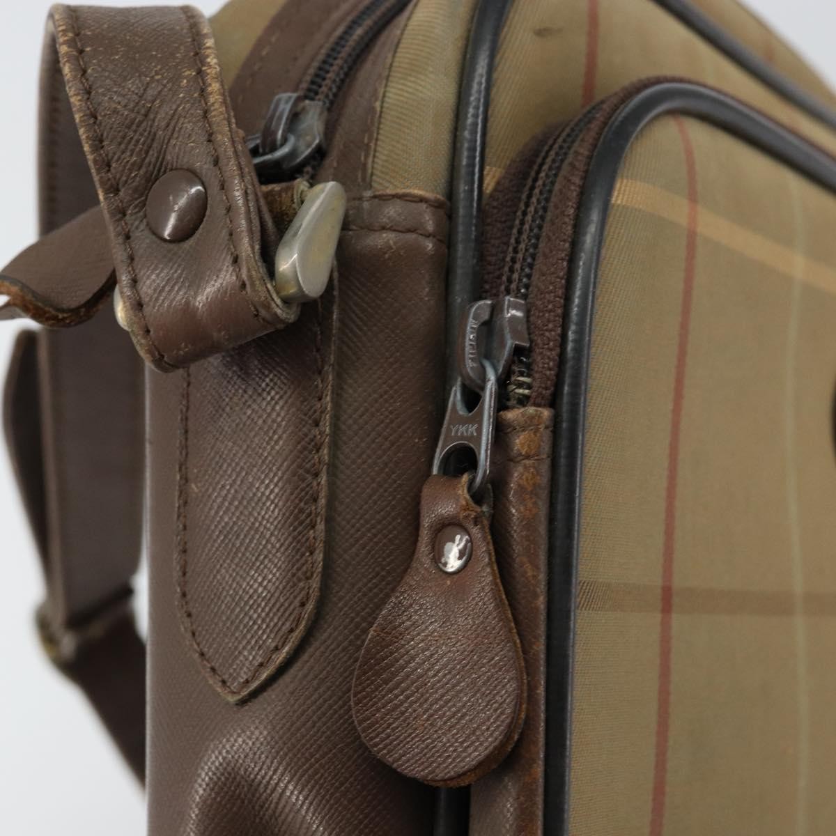 Burberry Nova Check Canvas Beige Canvas Shoulder Bag Bag (Pre-Owned)