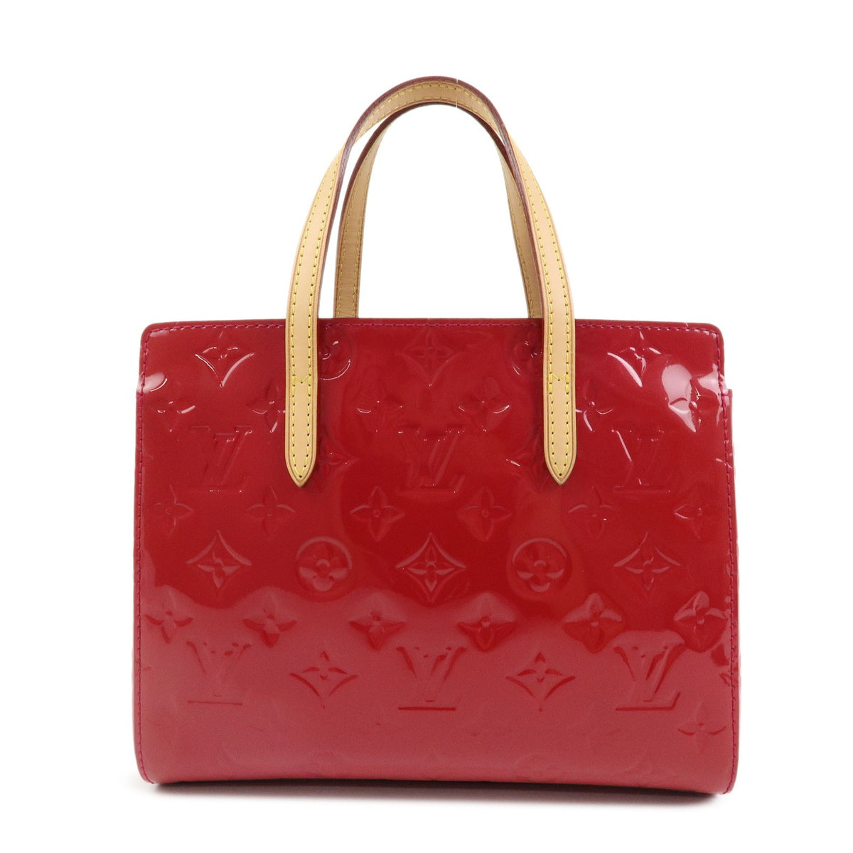 Louis Vuitton Catalina Monogram Vernis Red Patent_Leather Handbag (Pre-Owned)
