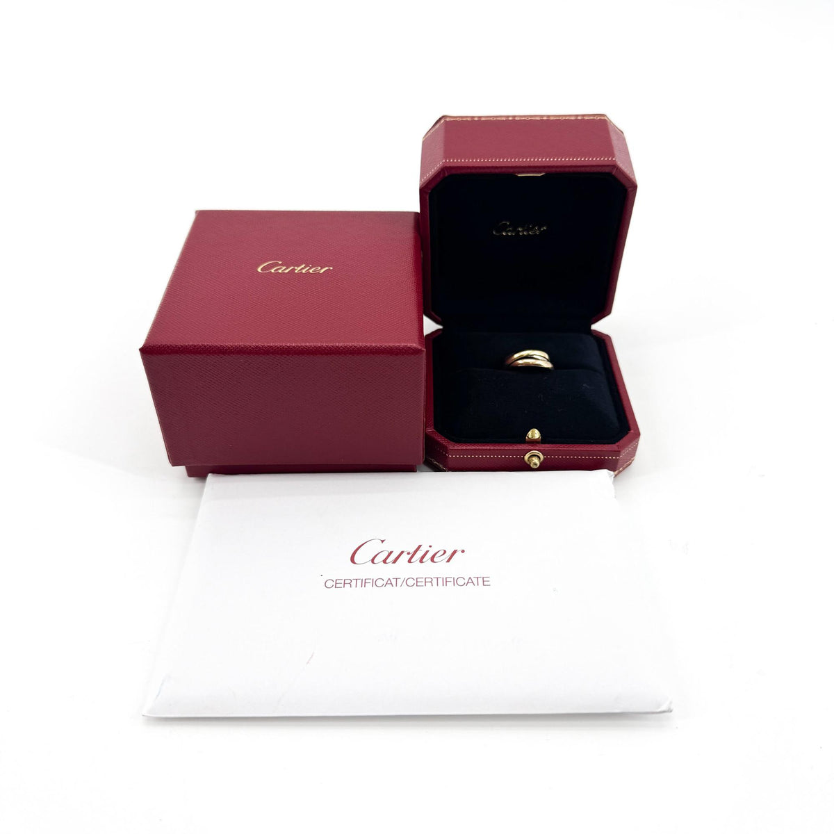Cartier Trinity 18K Tricolor Gold Gold Gold Ring Jewelry (Pre-Owned)