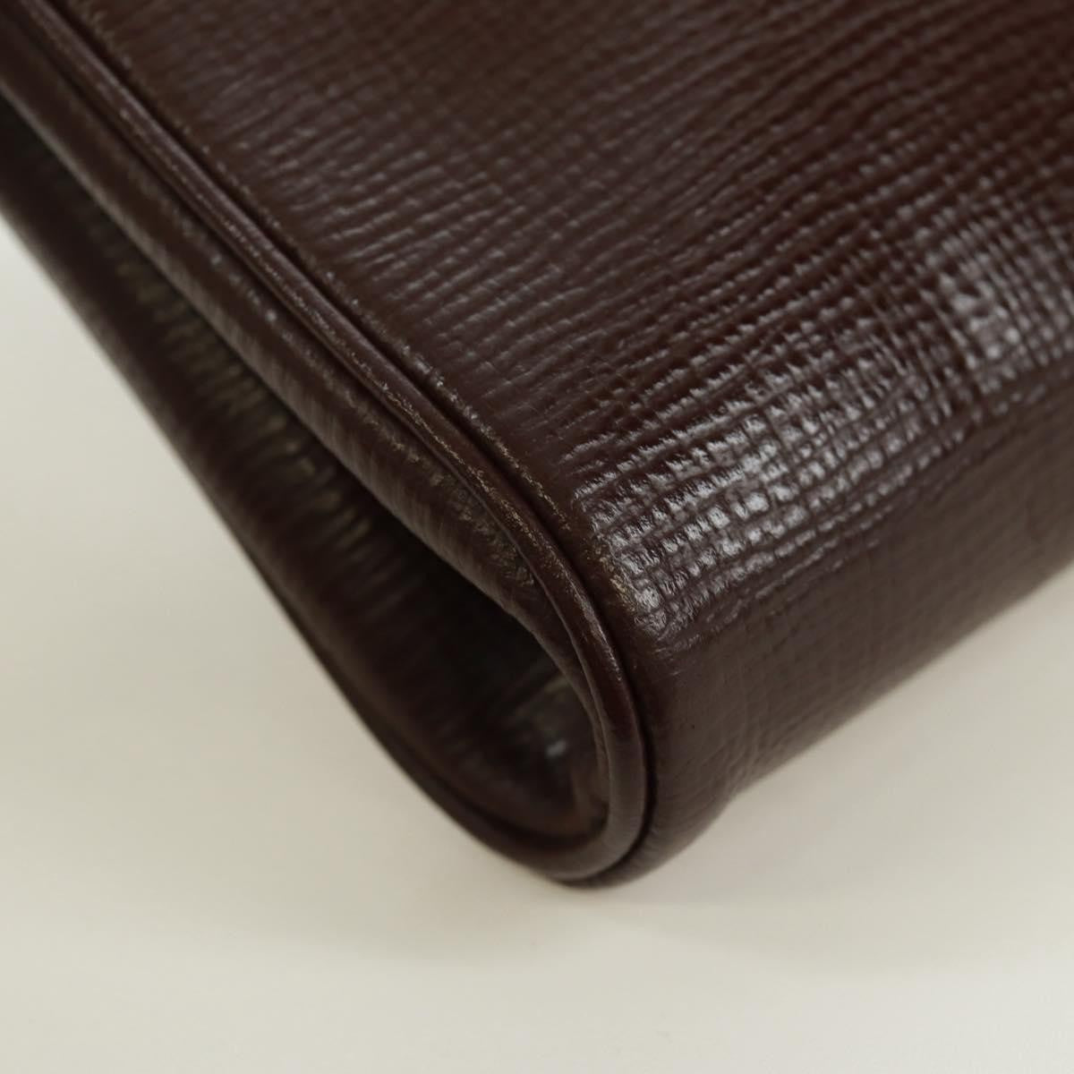 Celine Circle Logo Leather Brown Leather Shoulder Bag Bag (Pre-Owned)