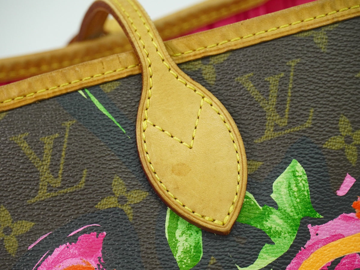 Louis Vuitton Neverfull Limited Edition Monogram Roses Brown Canvas Tote Bag Bag (Pre-Owned)