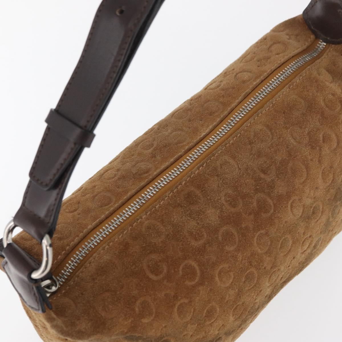 Celine C Macadam Suede Brown Suede Handbag (Pre-Owned)