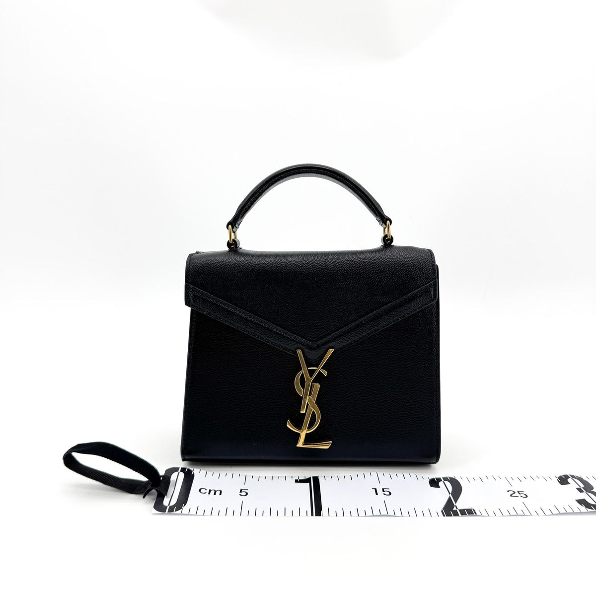 Saint Laurent Cassandra Leather Black Leather Shoulder Bag Bag (Pre-Owned)