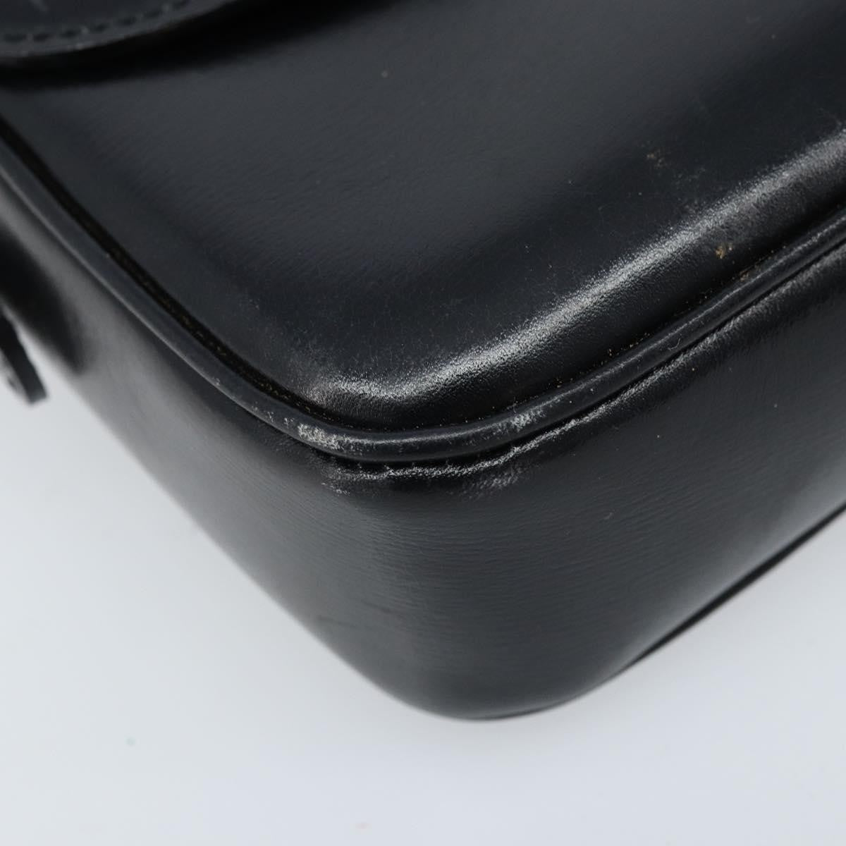Celine Shoulder Leather Black Leather Shoulder Bag Bag (Pre-Owned)