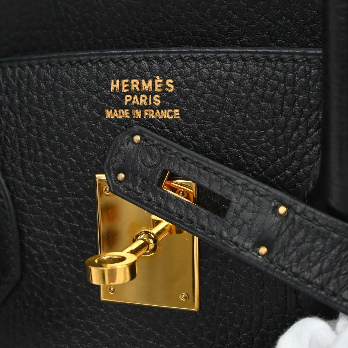 Hermes Birkin Black Ardennes With Gold Hardware Black Leather Handbag (Pre-Owned)