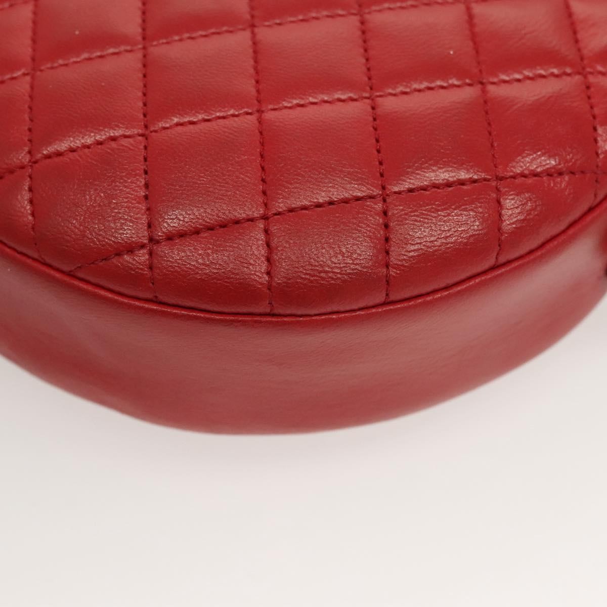 Chanel Vintage Round Tassel Quilted Lambskin Red Leather Shoulder Bag Bag (Pre-Owned)
