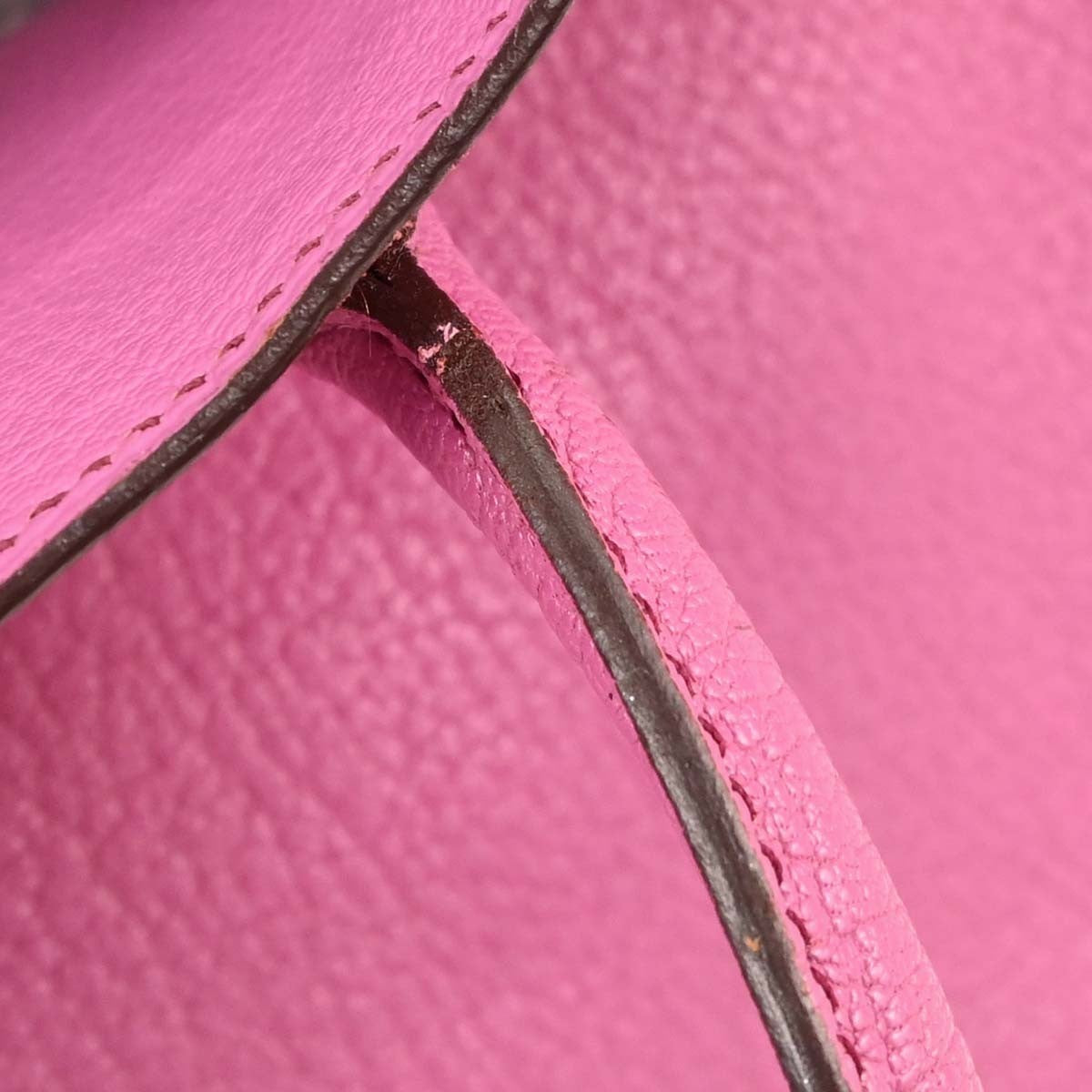 Hermes Hac Birkin Pink Chevre De Coromandel With Palladium Hardware Pink Leather Handbag (Pre-Owned)