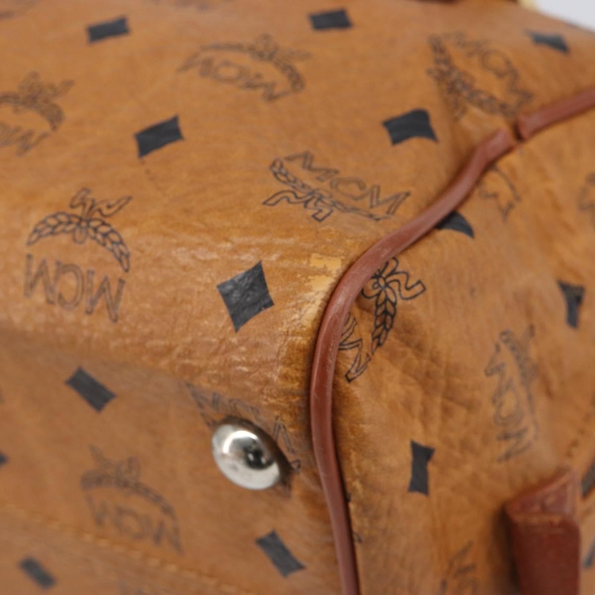 MCM Visetos Logogramme Leather Brown Leather Handbag (Pre-Owned)