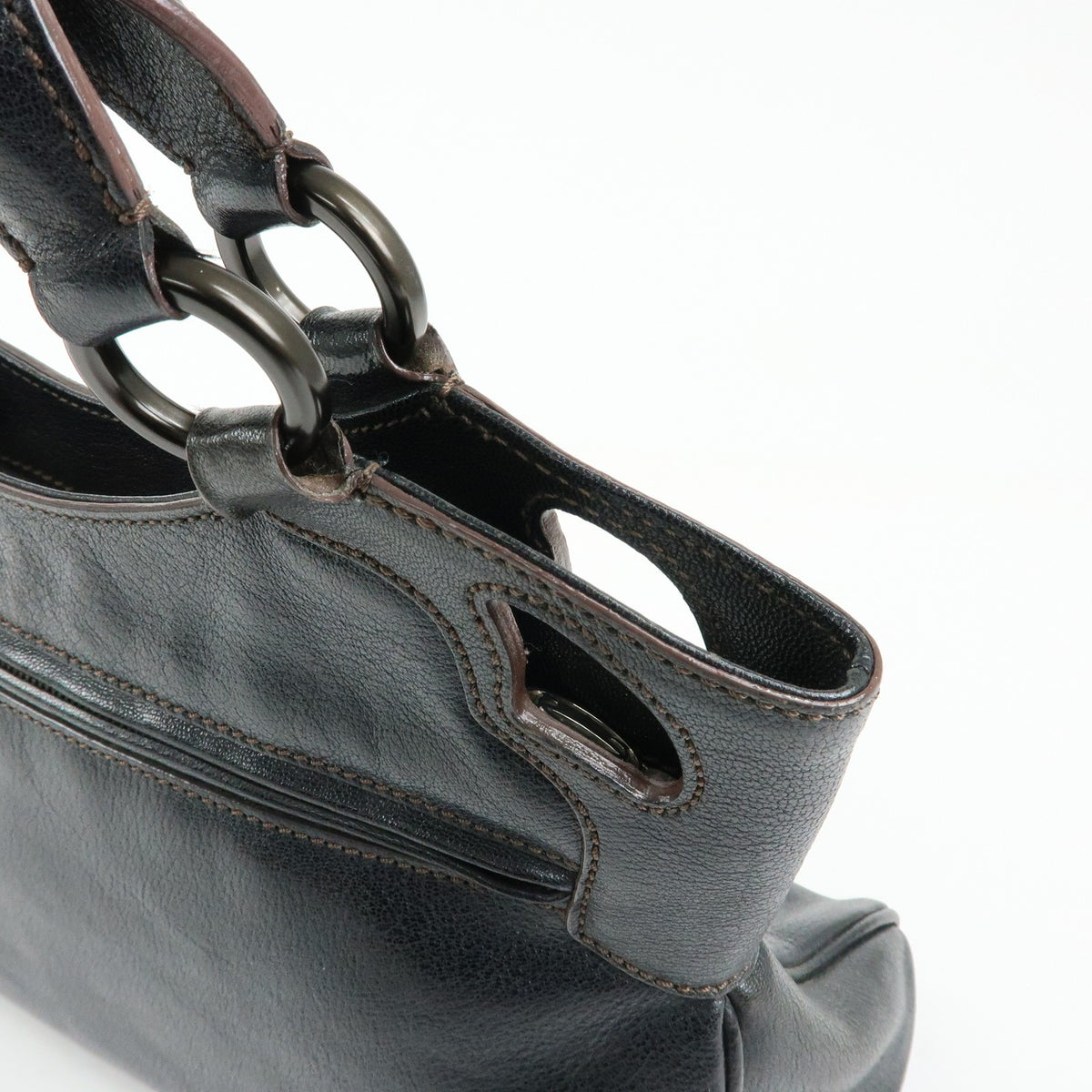Cartier Marcello Leather Black Leather Handbag (Pre-Owned)