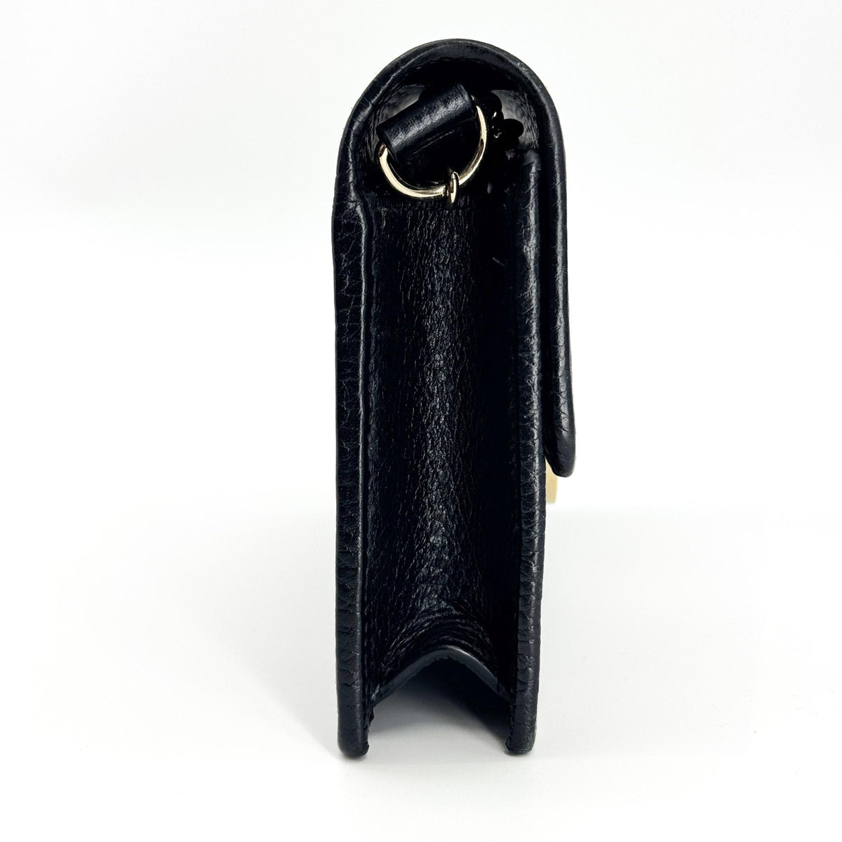 Gucci Interlocking Wallet On Chain Leather Black Leather Shoulder Bag Bag (Pre-Owned)