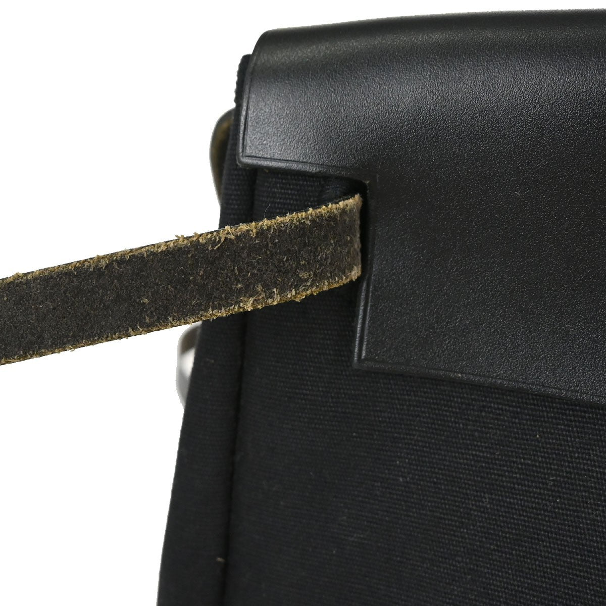 Hermes Herbag Toile And Leather Black Canvas Handbag (Pre-Owned)