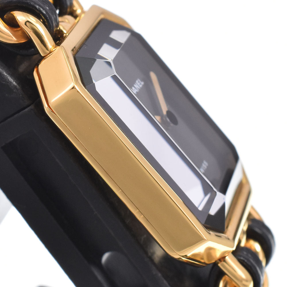 Chanel Premiere Rock Quartz Plated Metal And Leather Watch (Pre-Owned)