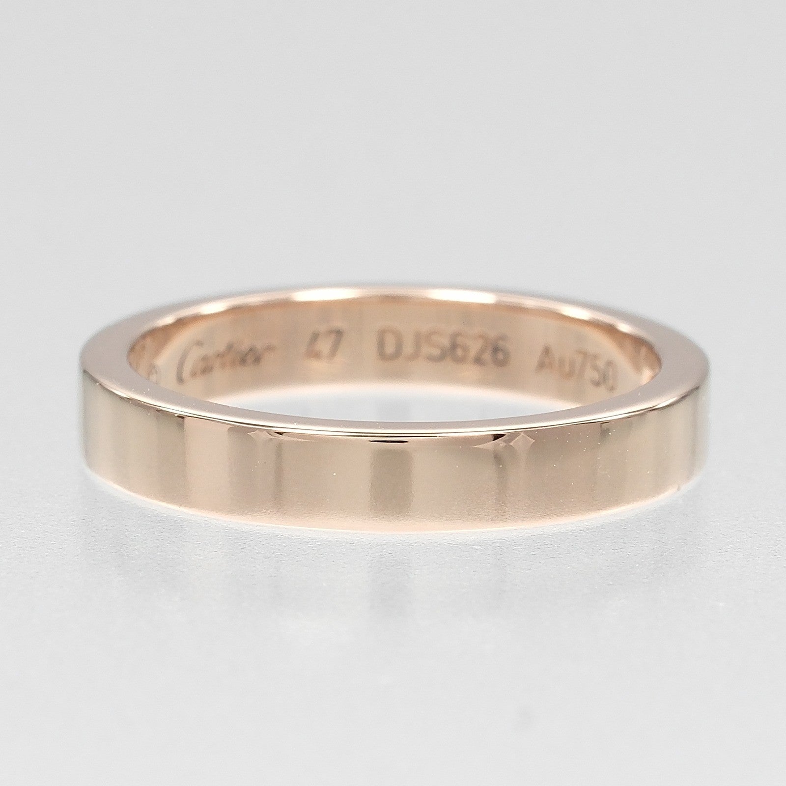 Cartier C De Cartier Wedding Band 18K Rose Gold With Diamond Gold Pink_Gold Ring Jewelry (Pre-Owned)