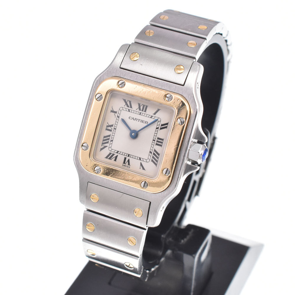 Cartier Santos De Cartier Galbee Quartz Stainless Steel And Yellow Gold Watch (Pre-Owned)