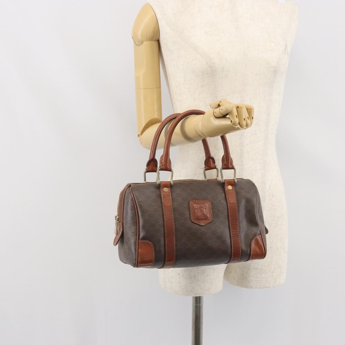 Celine Vintage Macadam Shopper Coated Canvas Brown Pvc Tote Bag Bag (Pre-Owned)