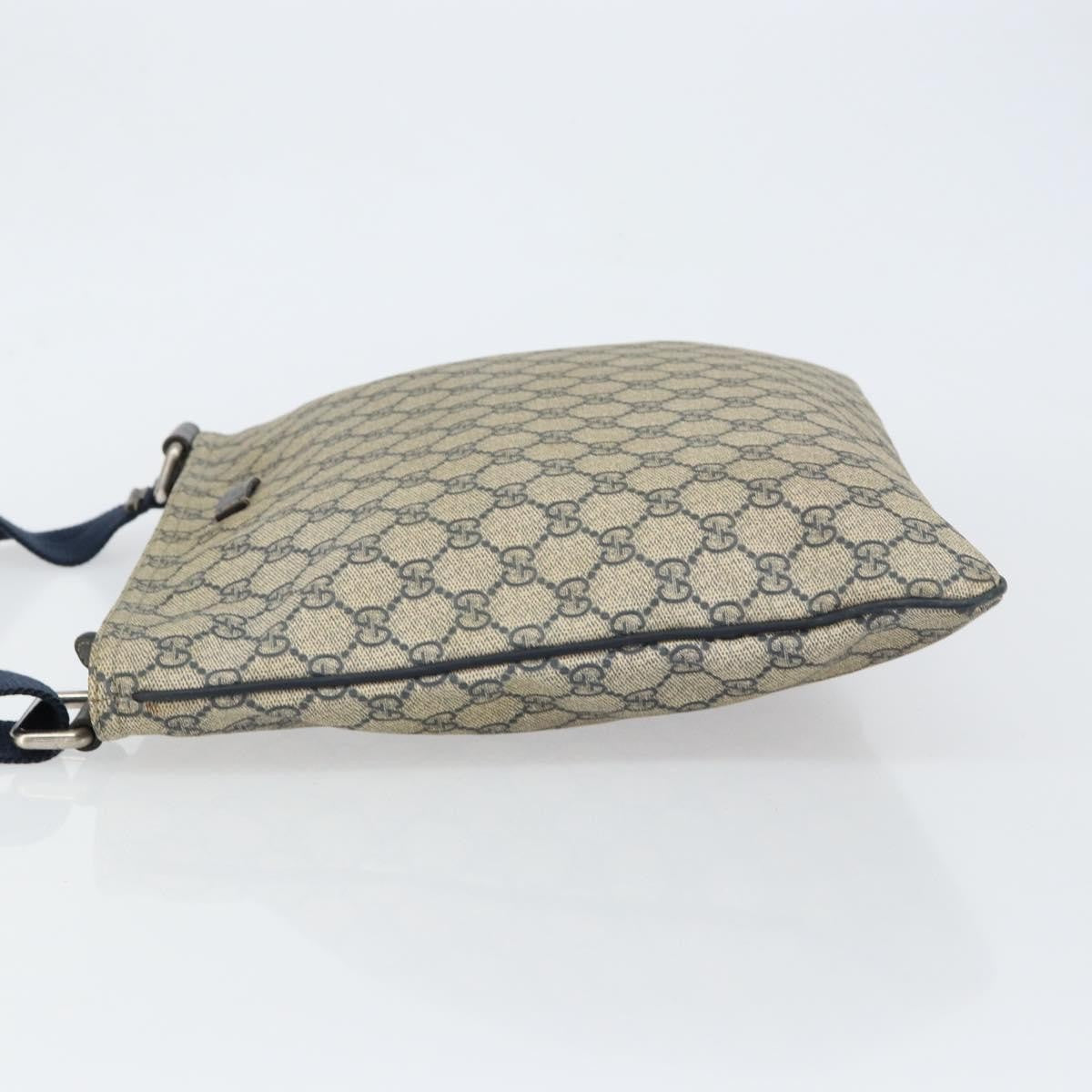 Gucci Zip Top Messenger Gg Coated Canvas Navy Pvc Shoulder Bag Bag (Pre-Owned)
