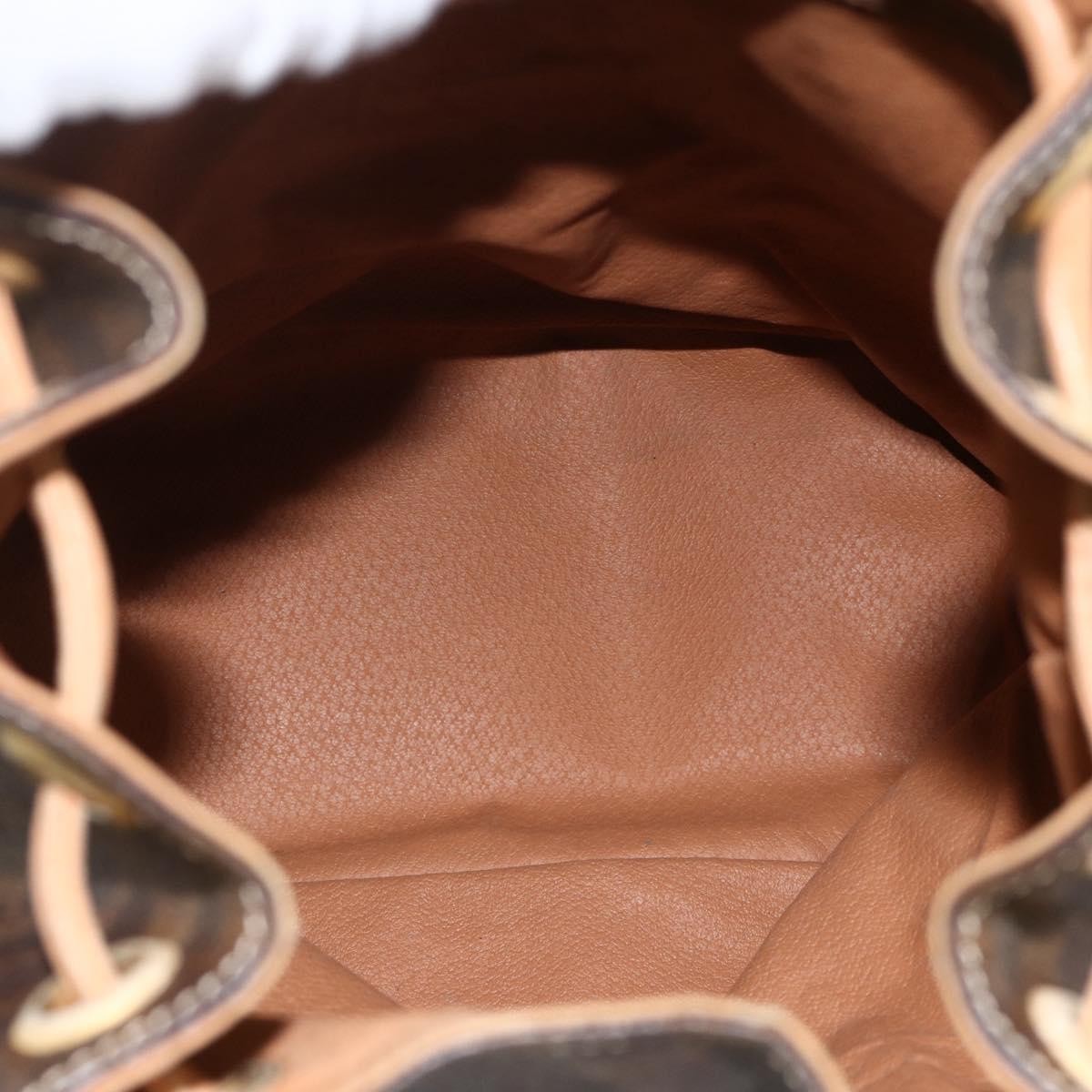 Celine Vintage Drawstring Flap Macadam Coated Canvas Brown Canvas Backpack Bag (Pre-Owned)