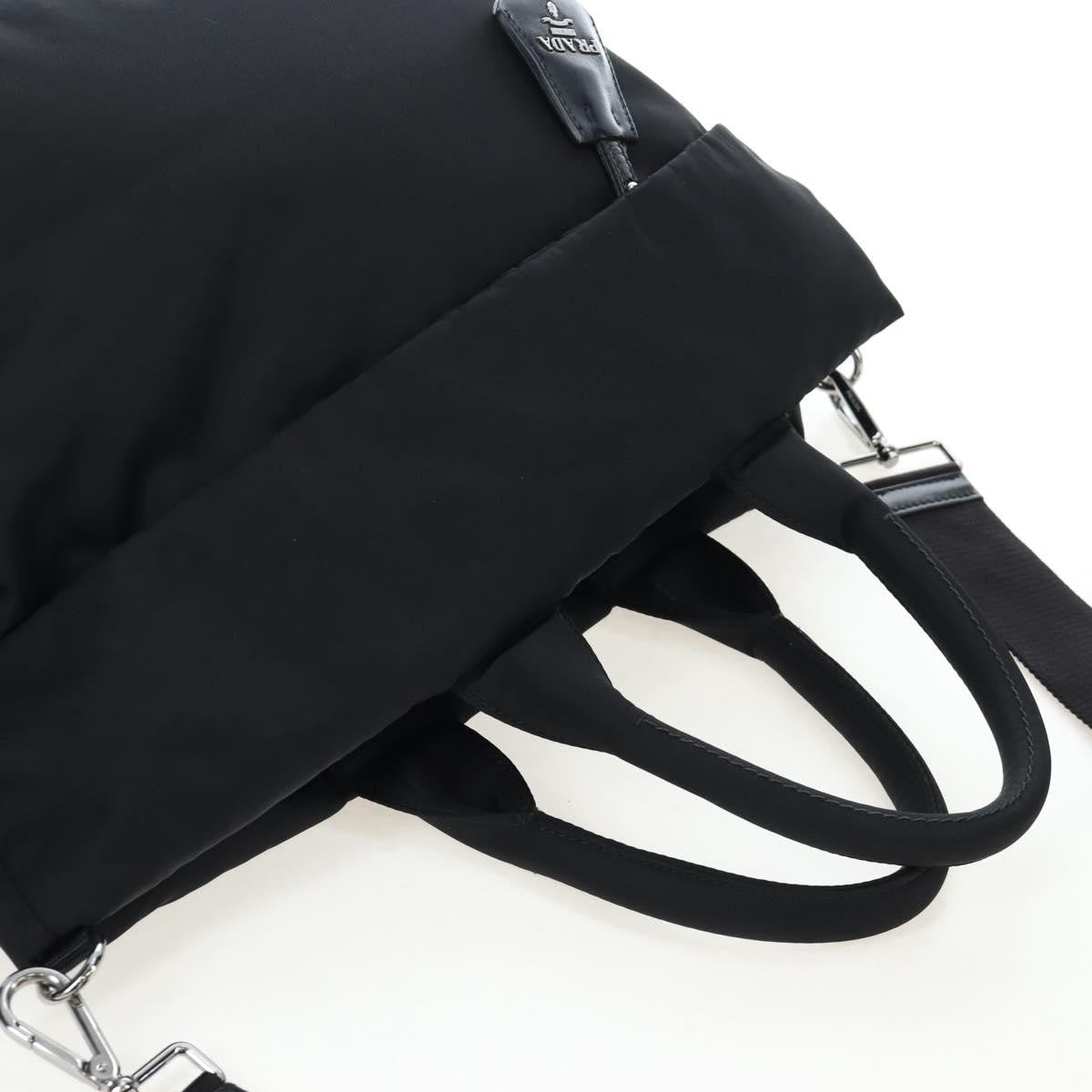 Prada Reversible Tote Nylon Black Nylon Handbag (Pre-Owned)